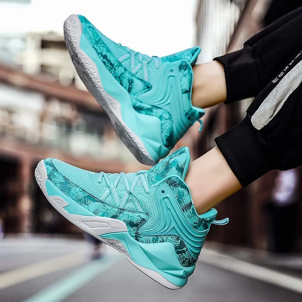 2021 Basketball Sneakers Male Students high Help wear Shoes Summer Youth Flying Weaving Running Shoes