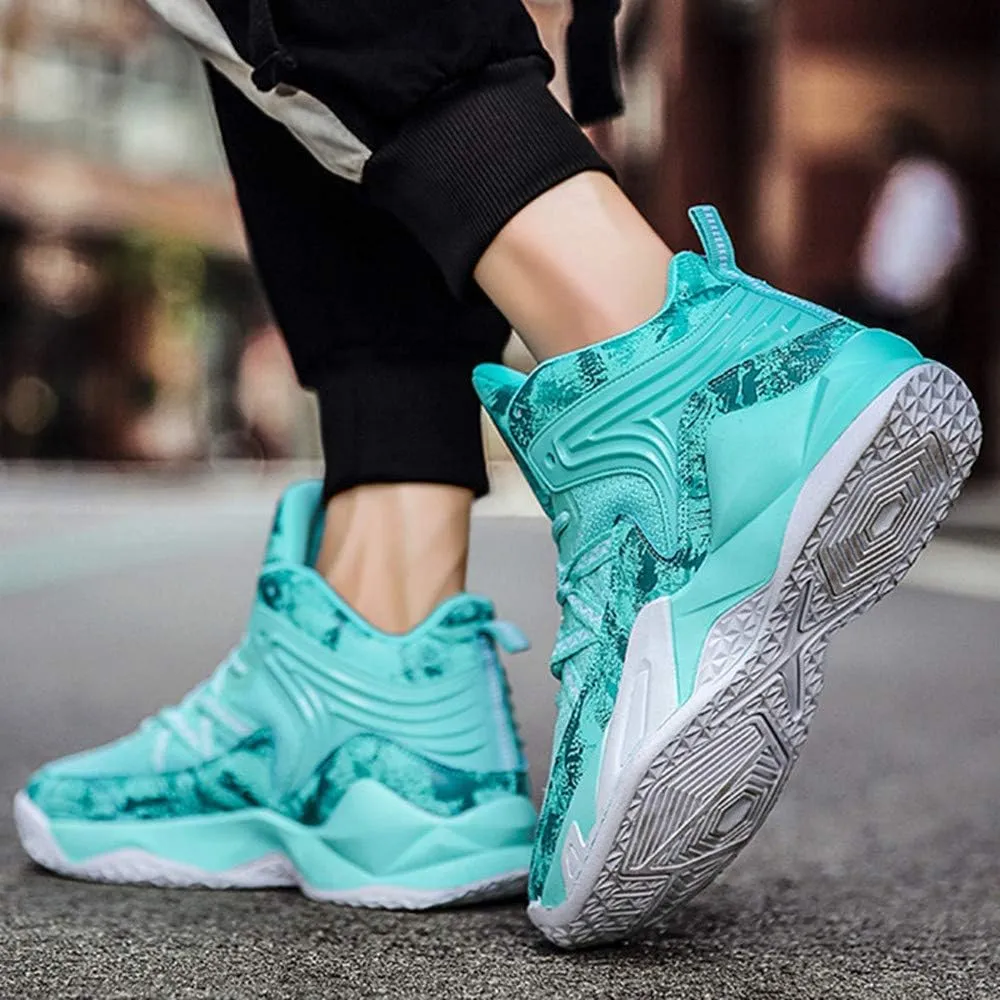 2021 Basketball Sneakers Male Students high Help wear Shoes Summer Youth Flying Weaving Running Shoes