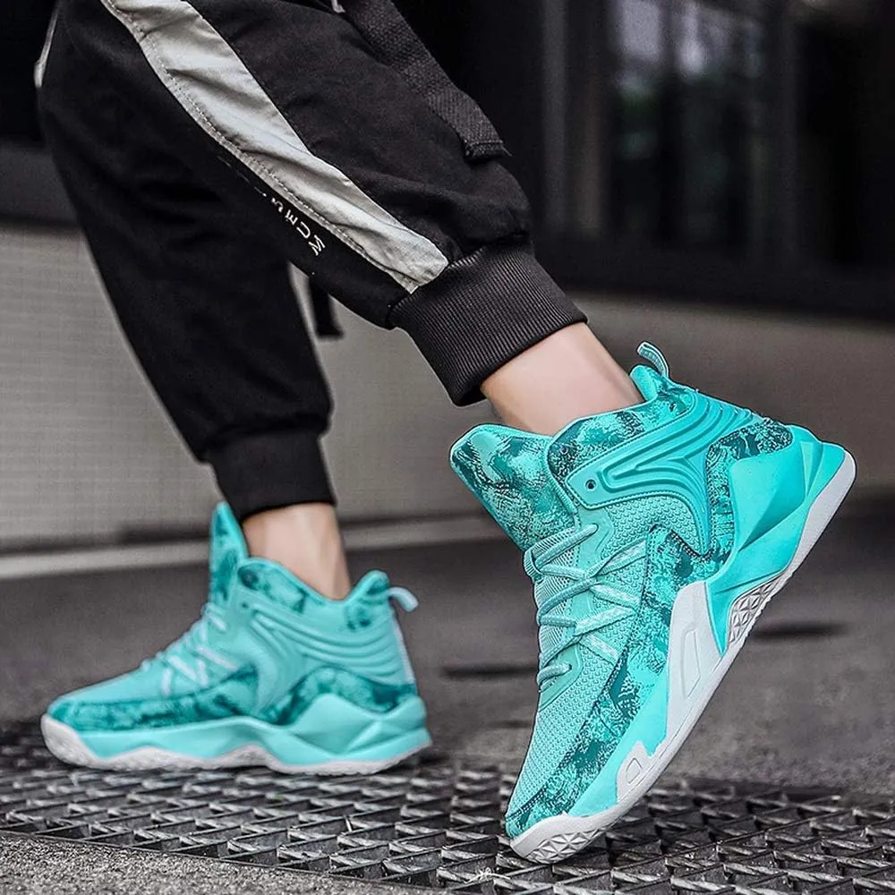 2021 Basketball Sneakers Male Students high Help wear Shoes Summer Youth Flying Weaving Running Shoes