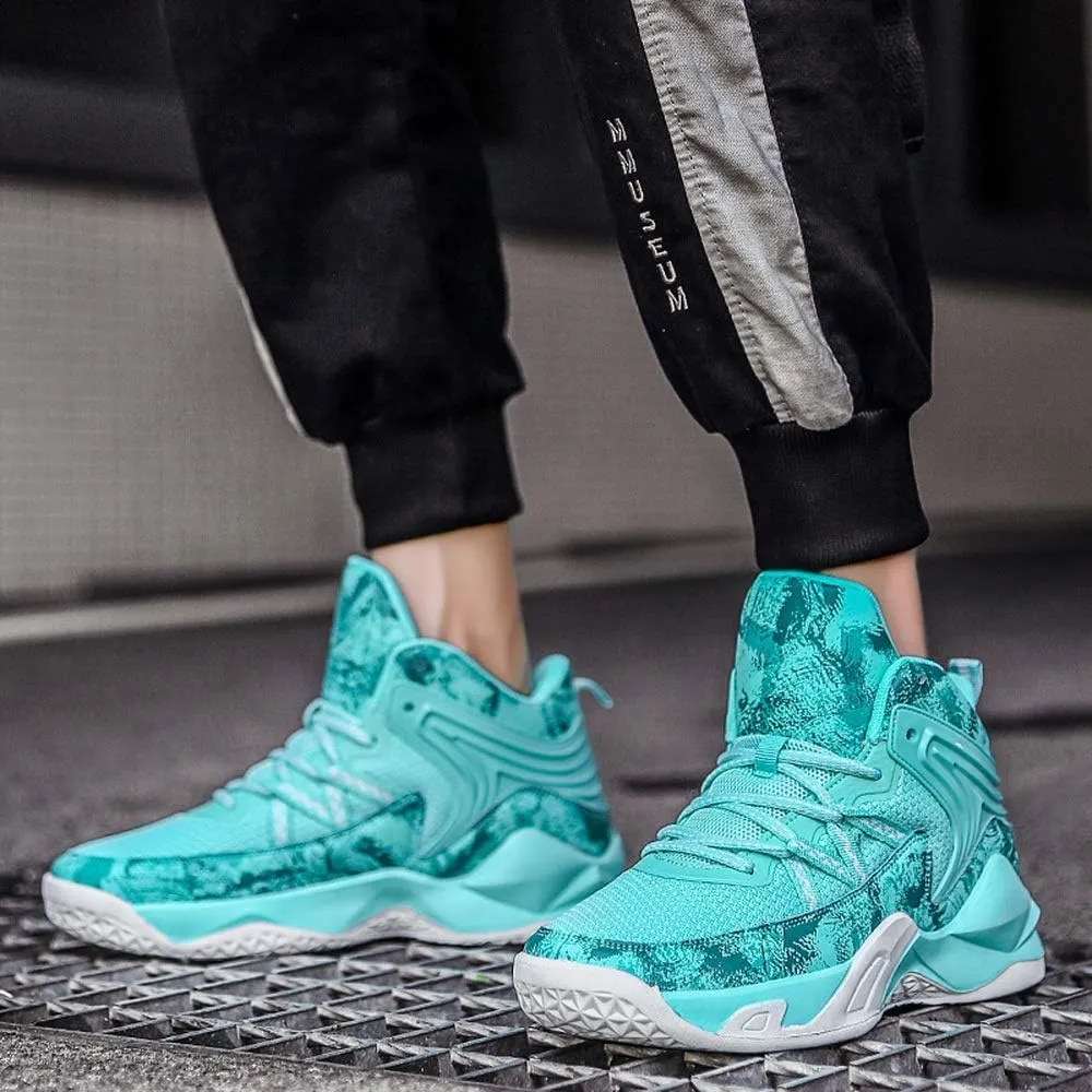 2021 Basketball Sneakers Male Students high Help wear Shoes Summer Youth Flying Weaving Running Shoes