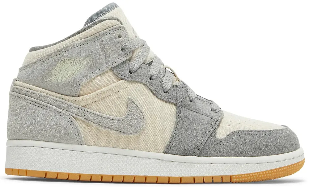 Air Jordan 1 Mid SE GS 'Coconut Milk Particle Grey'