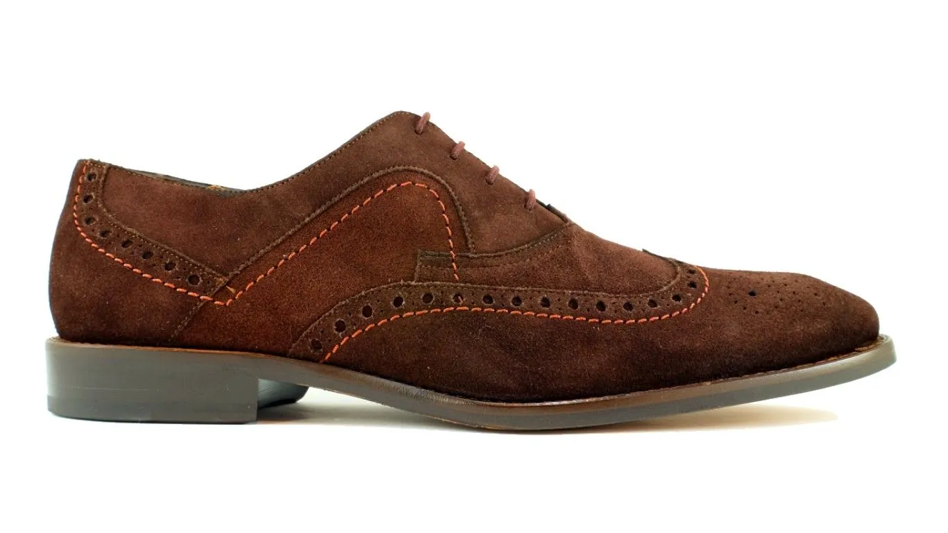 Alan Payne Juan Suede Wingtip Oxford-brown on clearance