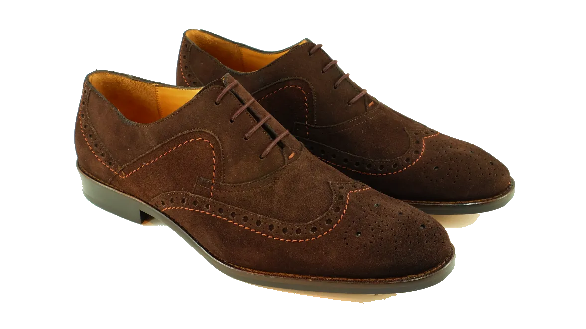 Alan Payne Juan Suede Wingtip Oxford-brown on clearance