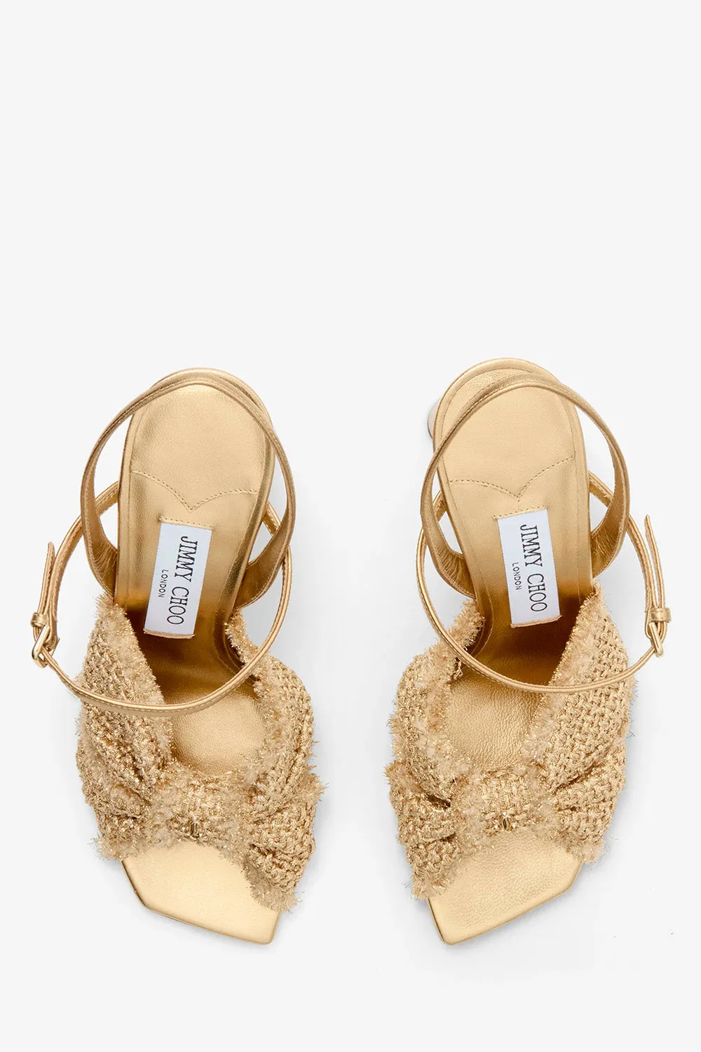 Annika 95 Woven Fabric & Nappa Leather Sandals