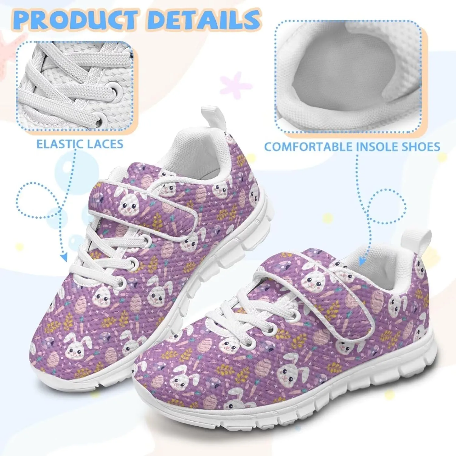 Athletic Sneaker for Boys Girls Casual Hiking Shoes Non Slip Tennis Fitness Walking Strap Sneakers