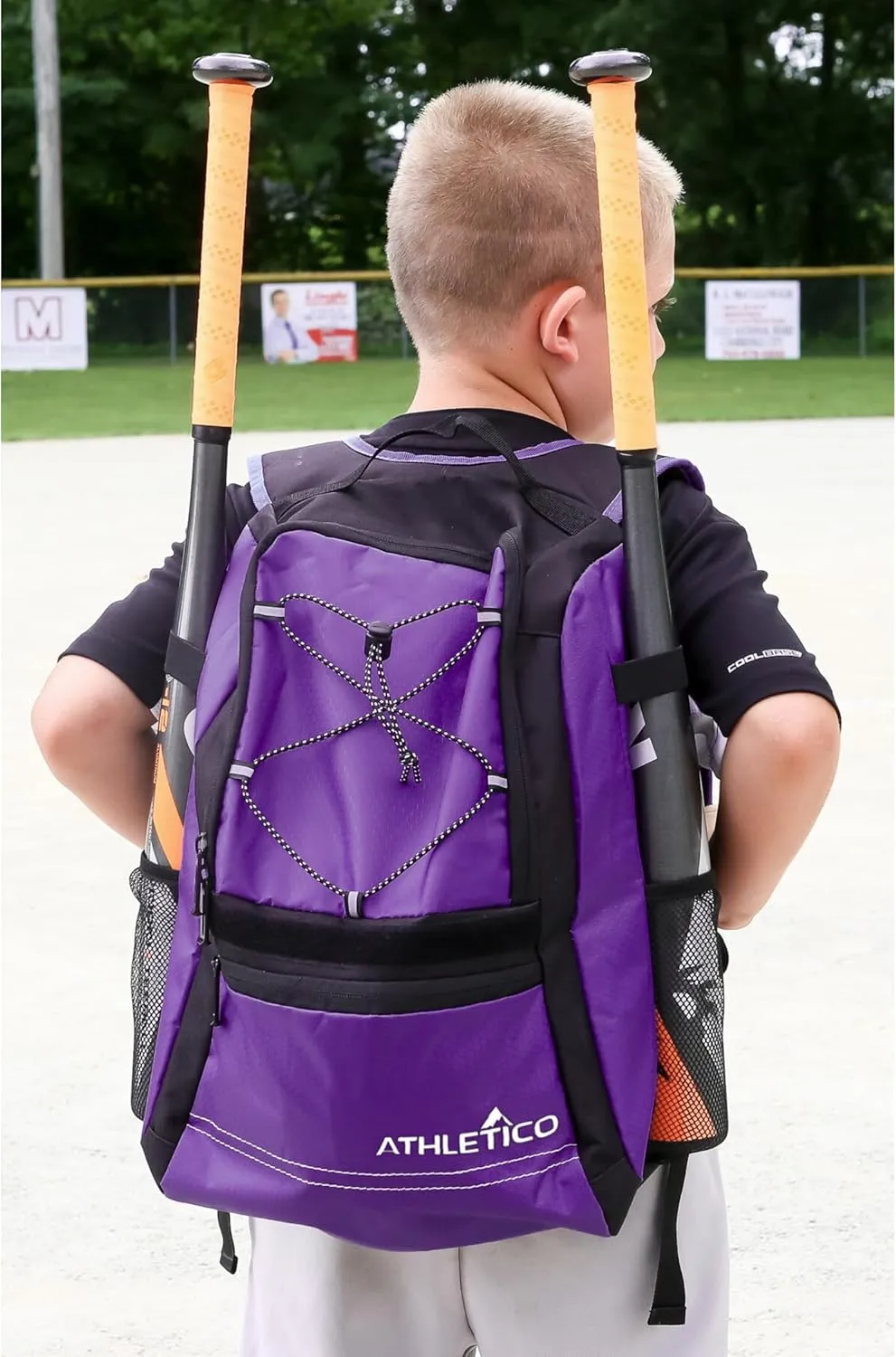Athletico Youth Baseball Bag - Bat Backpack for Baseball, T-Ball & Softball Equipment & Gear | Holds Bat, Helmet, Glove | Fence Hook
