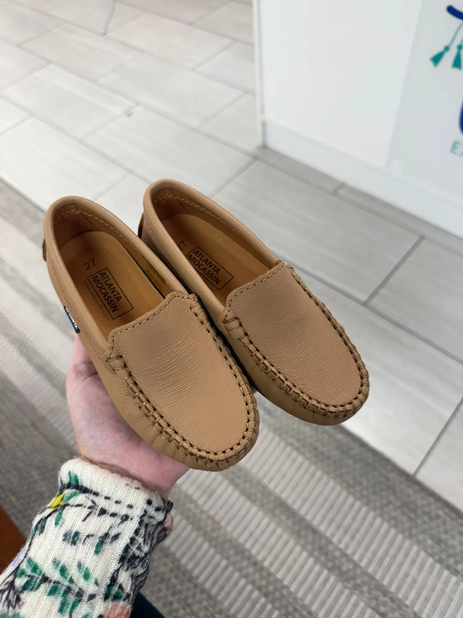 Atlanta Mocassin Camel Textured Loafer