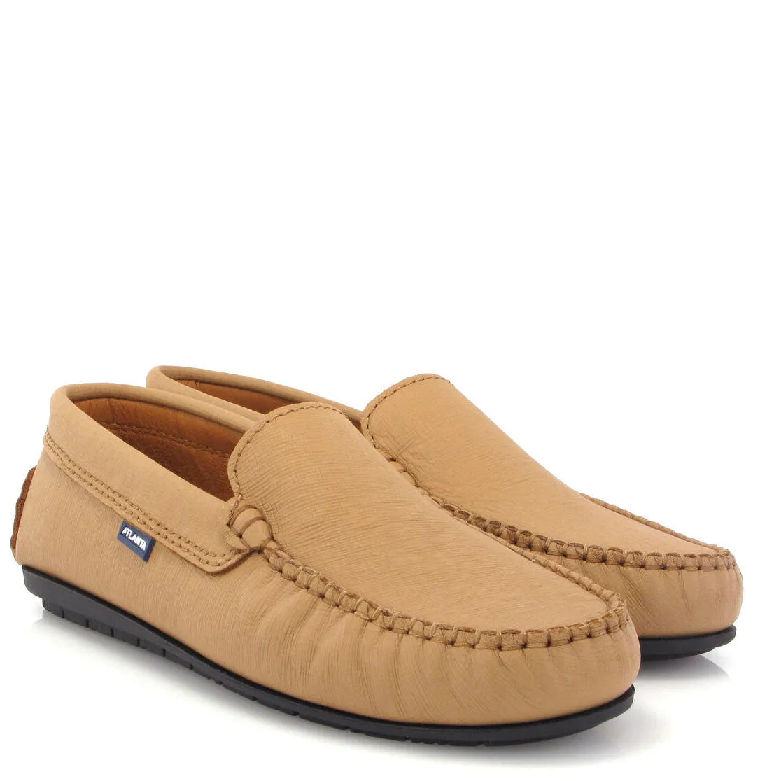 Atlanta Mocassin Camel Textured Loafer