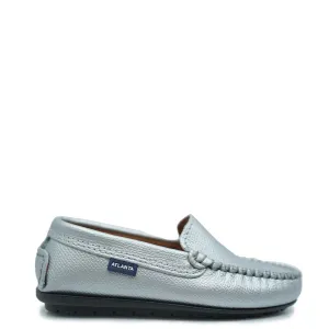 Atlanta Mocassin Silver Pebbled Loafer