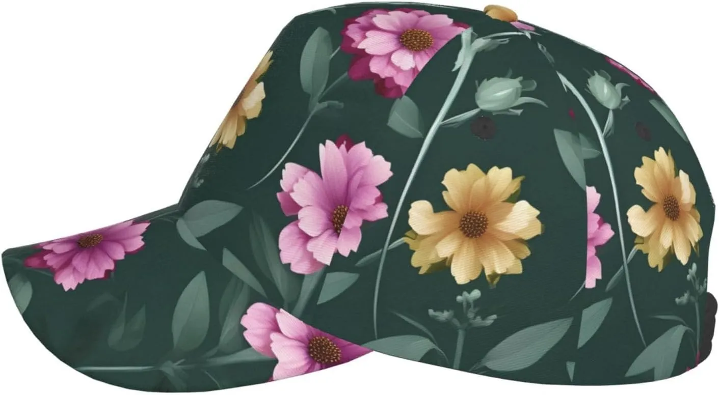 Beautiful Purple Flowers Men Women Baseball-Cap Twill Adjustable Dad-Hatï¼ŒPerformance Hat for Outdoor Activities