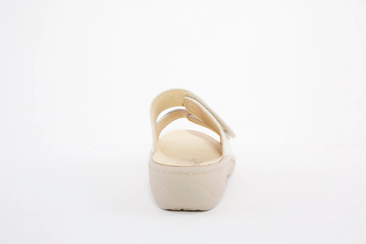 BELVIDA 10.505 DOUBLE VELCRO COMFORT MULE - CREAM COMBI