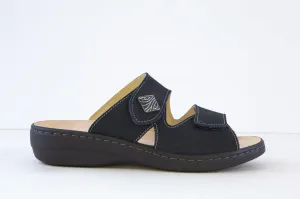 BELVIDA - 48.052 FLAT DOUBLE VELCRO MULE - NAVY