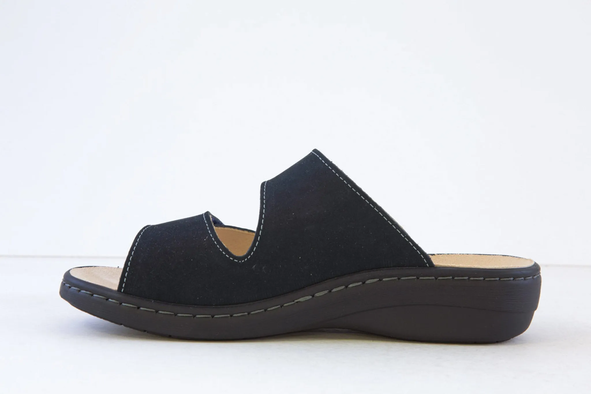 BELVIDA - 48.052 FLAT DOUBLE VELCRO MULE - NAVY