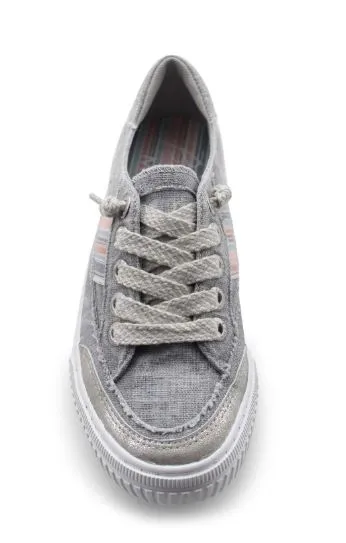 Blowfish Fog Gray Color Washed/Dark Silver/Natural Alex Womens Slip On Sneaker ZS-1472