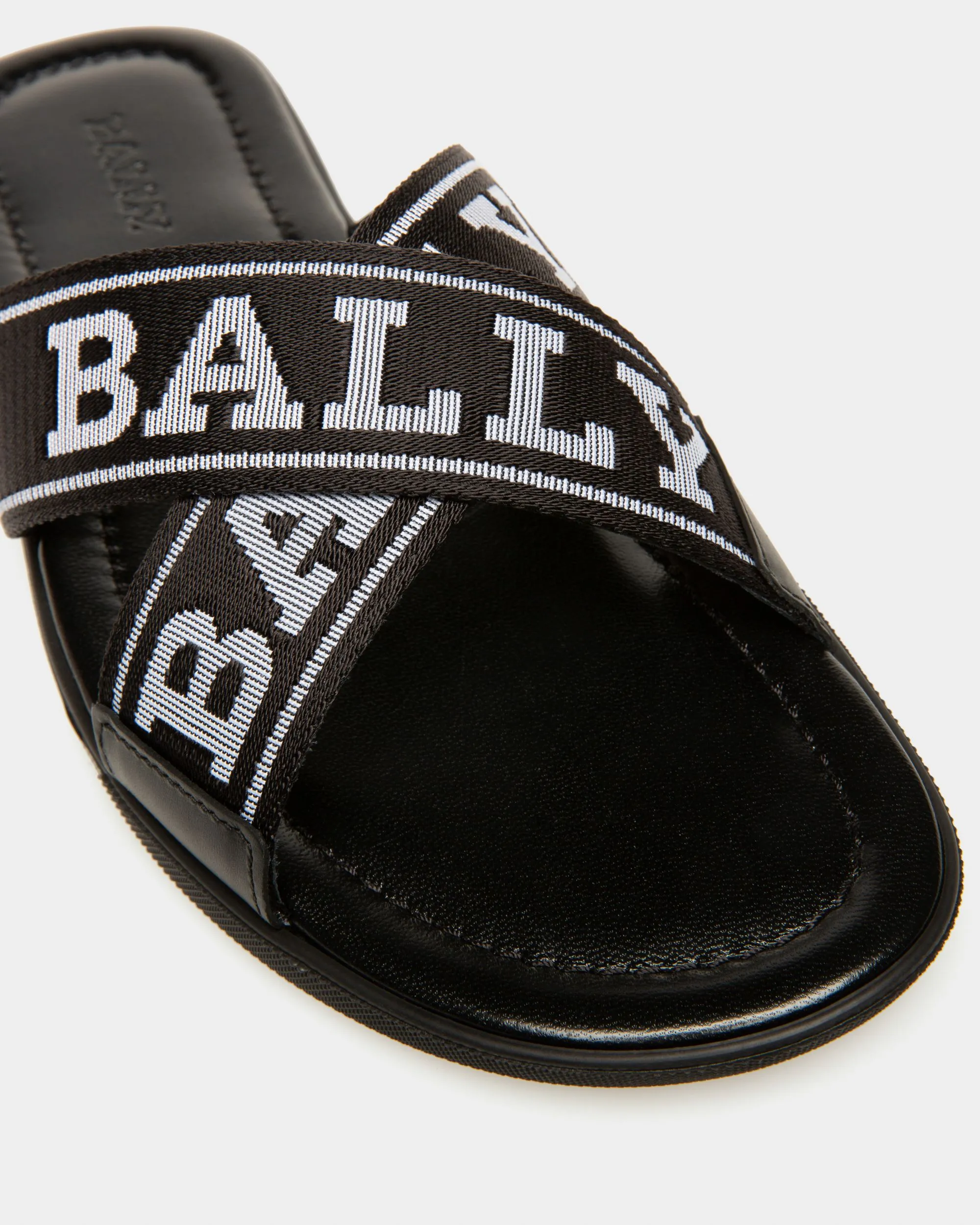 Bonks Fabric & Leather Sandals In Black