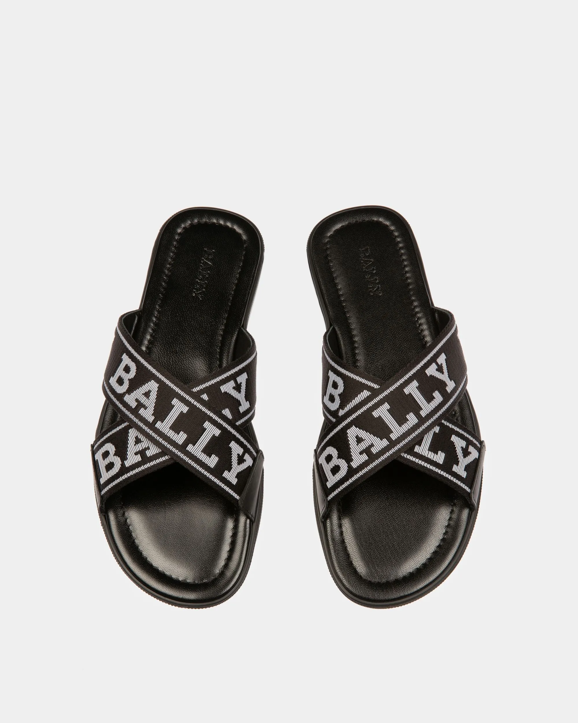 Bonks Fabric & Leather Sandals In Black