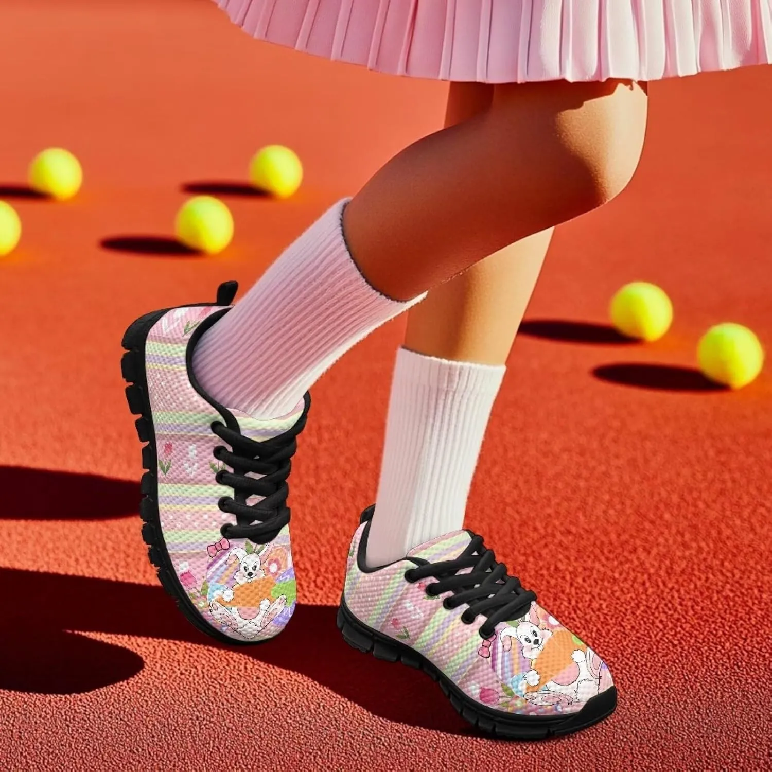 Boys Girls Shoes Non Slip Athletic Running Walking Kid Lightweight Lace Up Sneaker Breathable Mesh Upper Sport Shoe