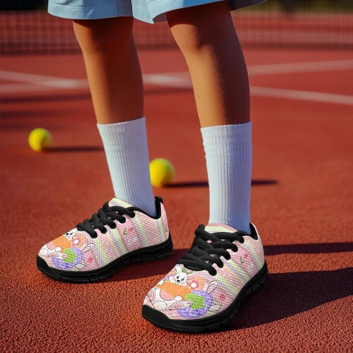 Boys Girls Shoes Non Slip Athletic Running Walking Kid Lightweight Lace Up Sneaker Breathable Mesh Upper Sport Shoe