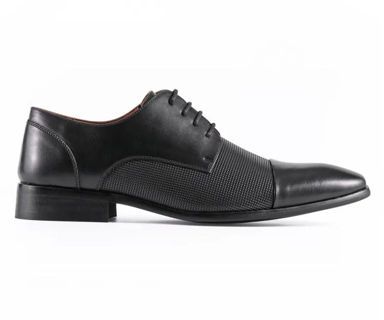 Brent Black Cap Toe Derbys