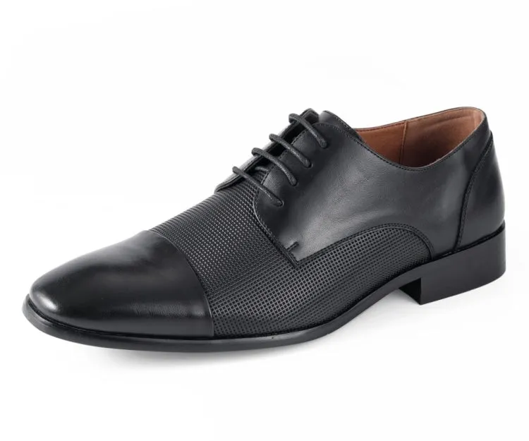 Brent Black Cap Toe Derbys