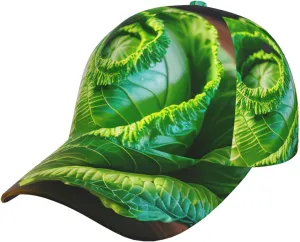 Bright Cabbage Trendy & Classic Adjustable Print Baseball Cap,Everyday Wear & Outdoor Activities,Great for Teens Black