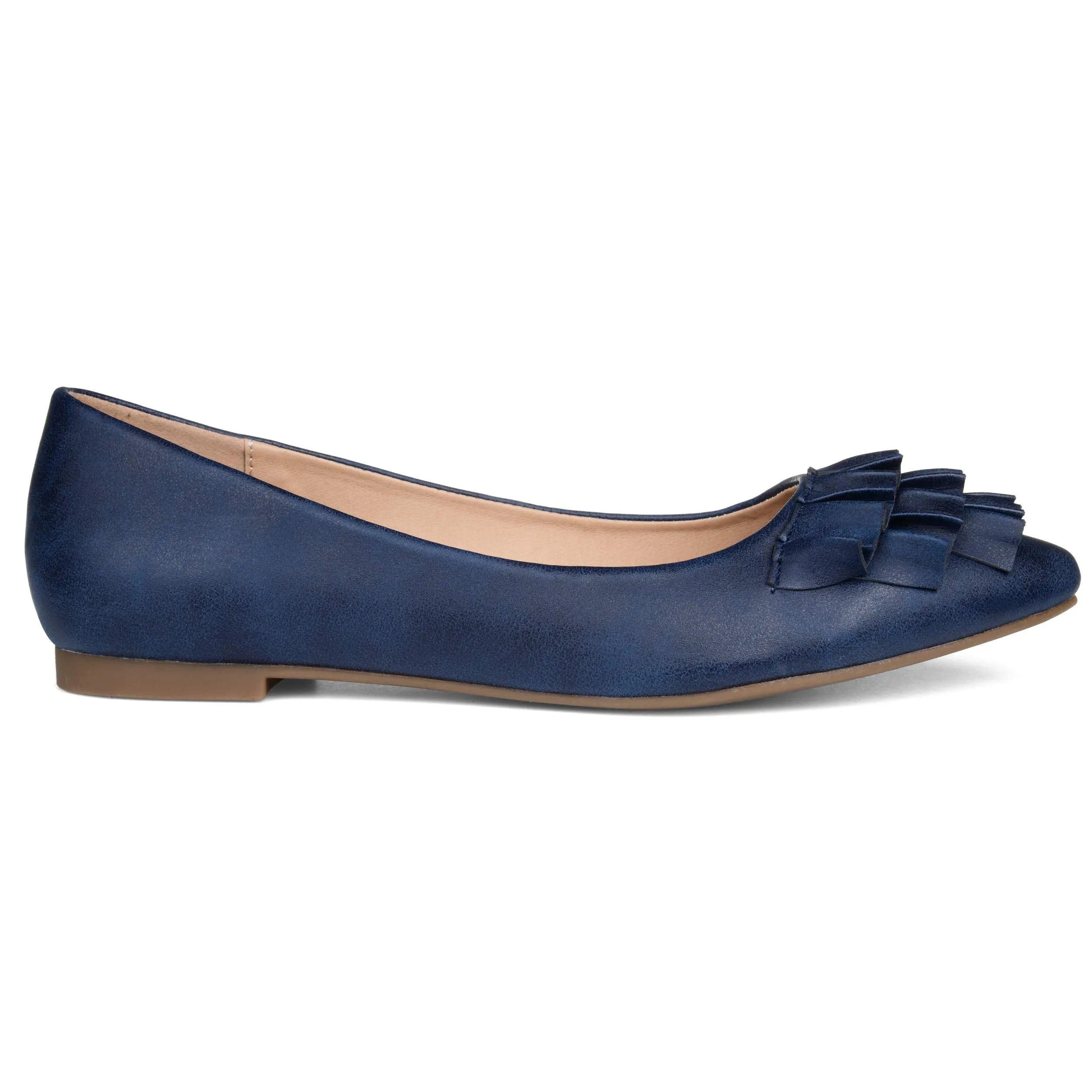 Brinley Co. Womens Ruffled Flat Blue, 10 Regular US