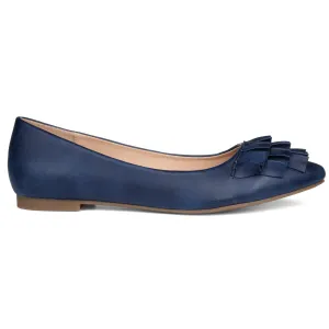 Brinley Co. Womens Ruffled Flat Blue, 10 Regular US