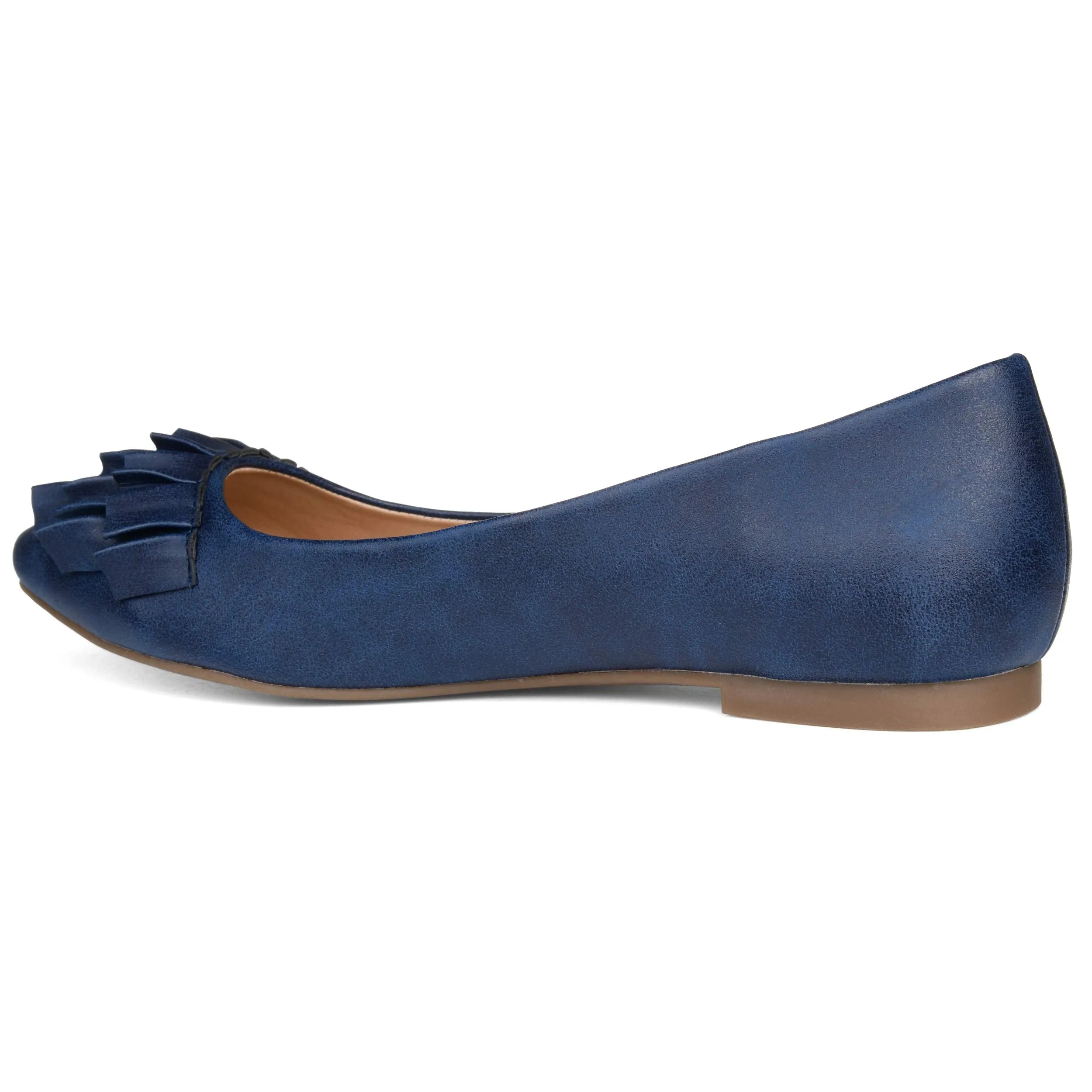 Brinley Co. Womens Ruffled Flat Blue, 10 Regular US