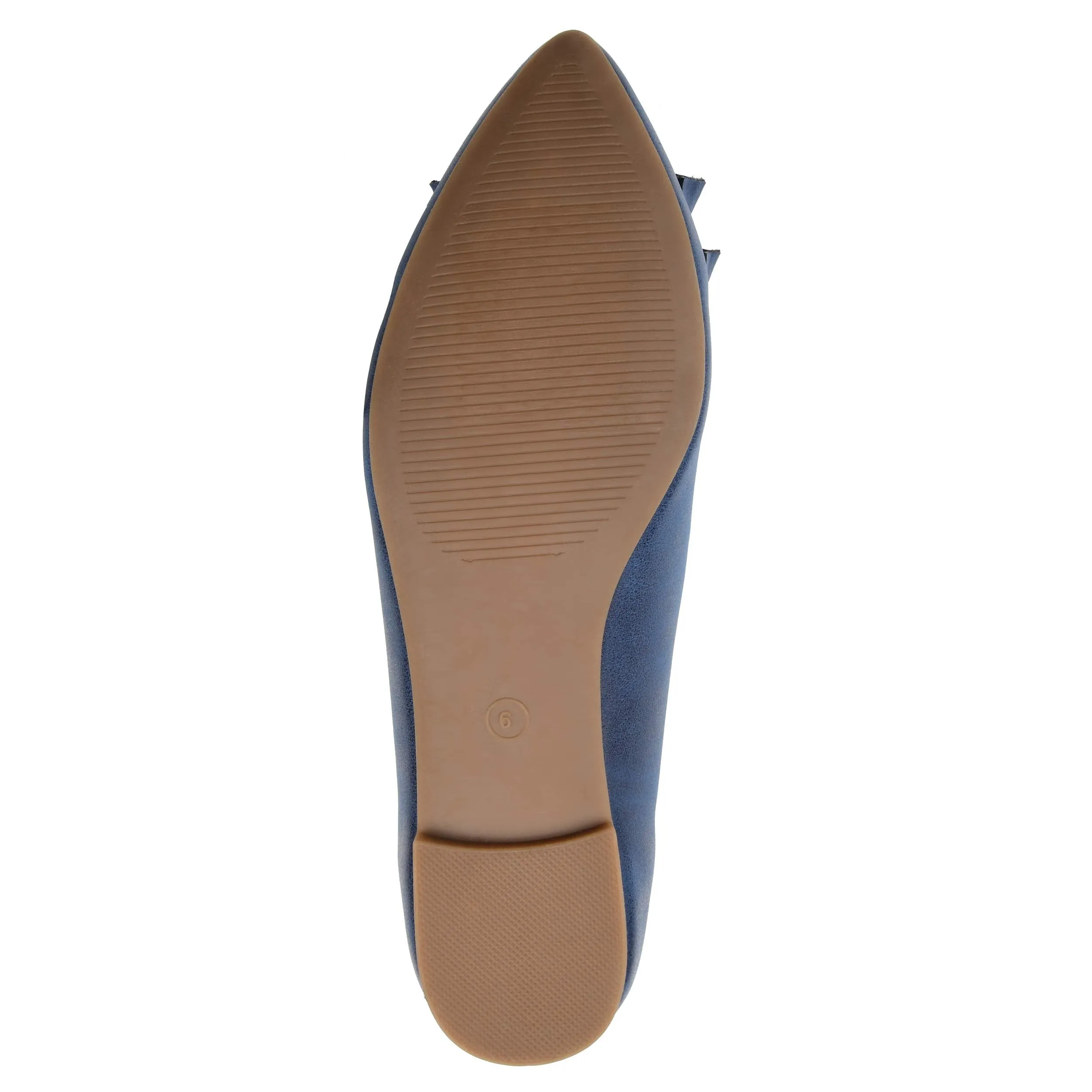 Brinley Co. Womens Ruffled Flat Blue, 10 Regular US