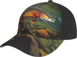 Brook Trout Fly Fishing Print Baseball Caps Sun Hats Hip Hop Hats Trucker's Hat Dad Hat Fashion Sport Caps for Men Women