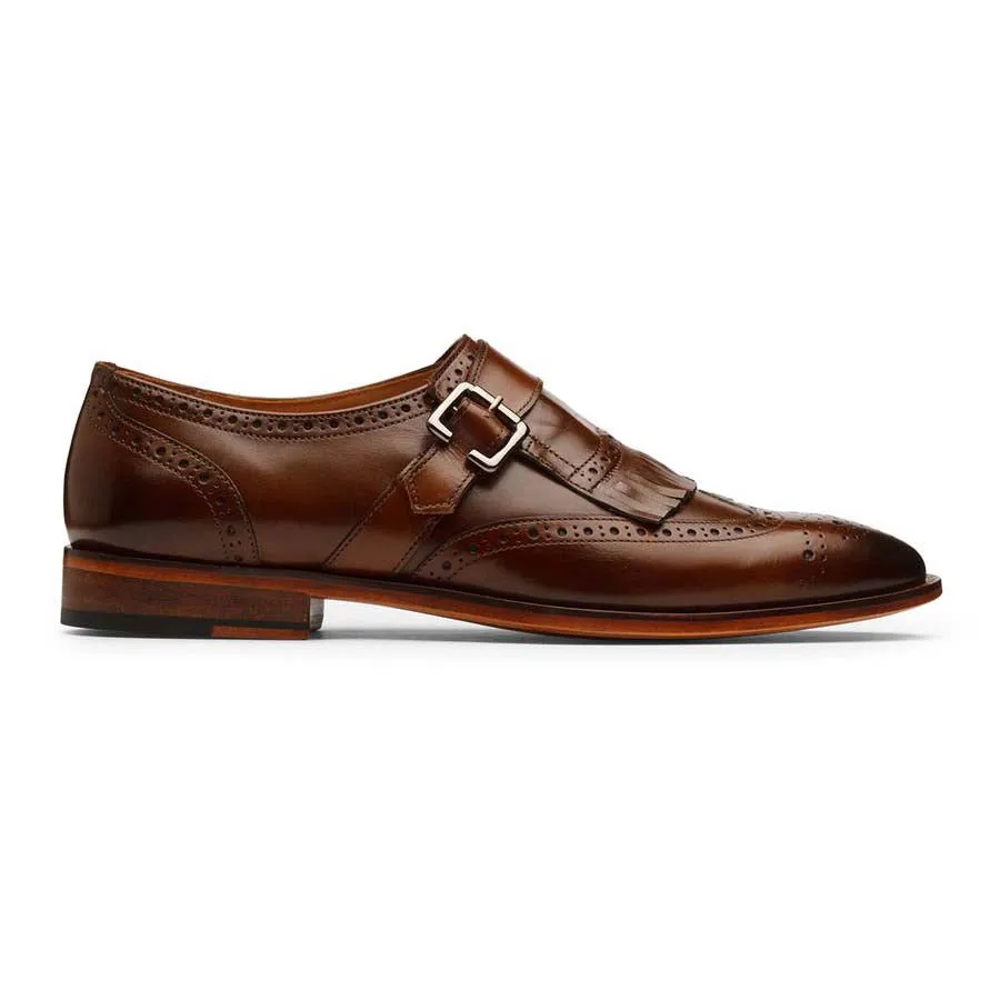 Brown Fringe Buckle Loafer