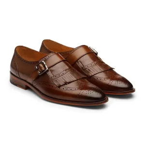 Brown Fringe Buckle Loafer