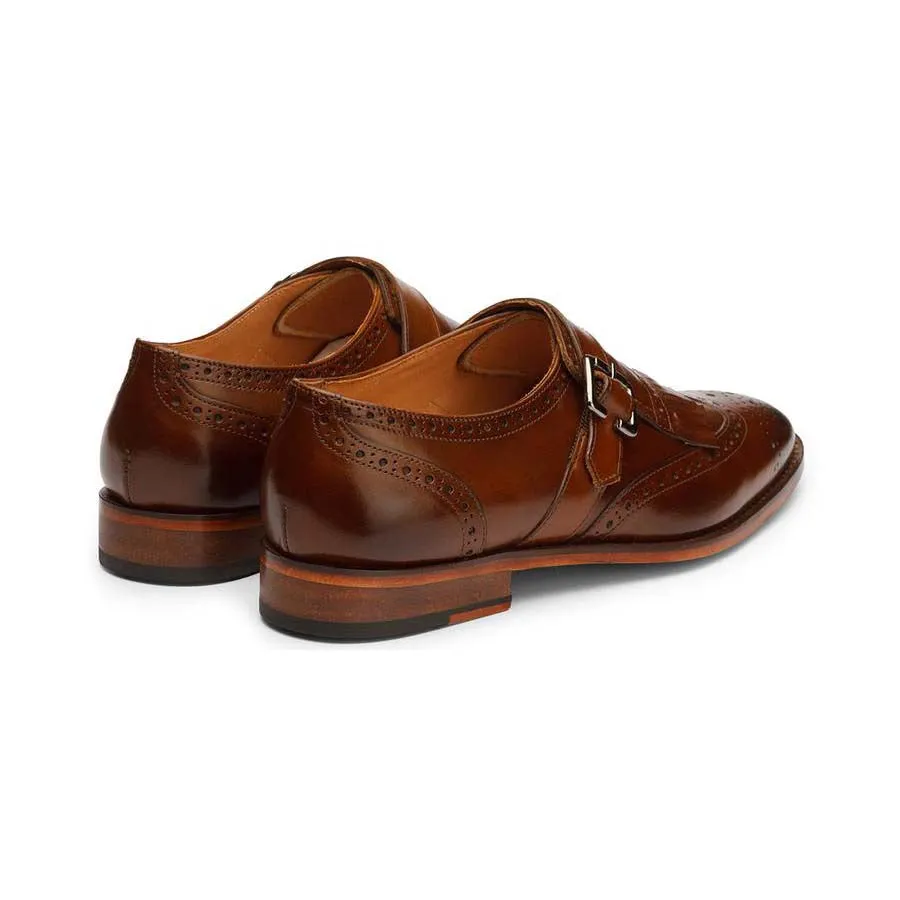 Brown Fringe Buckle Loafer