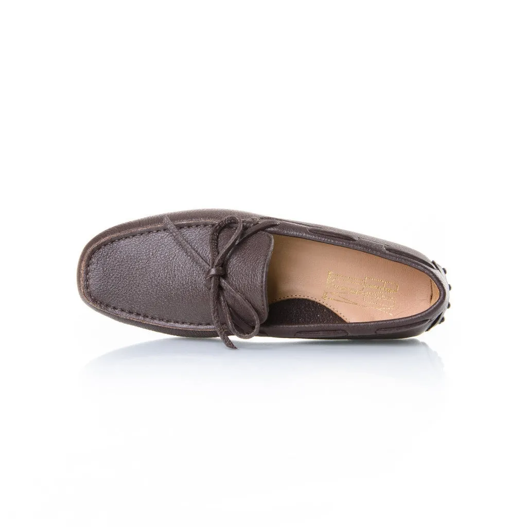 Brown Pebble-Grain Leather