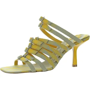 Burberry Womens Plaid Canvas Mule Sandals