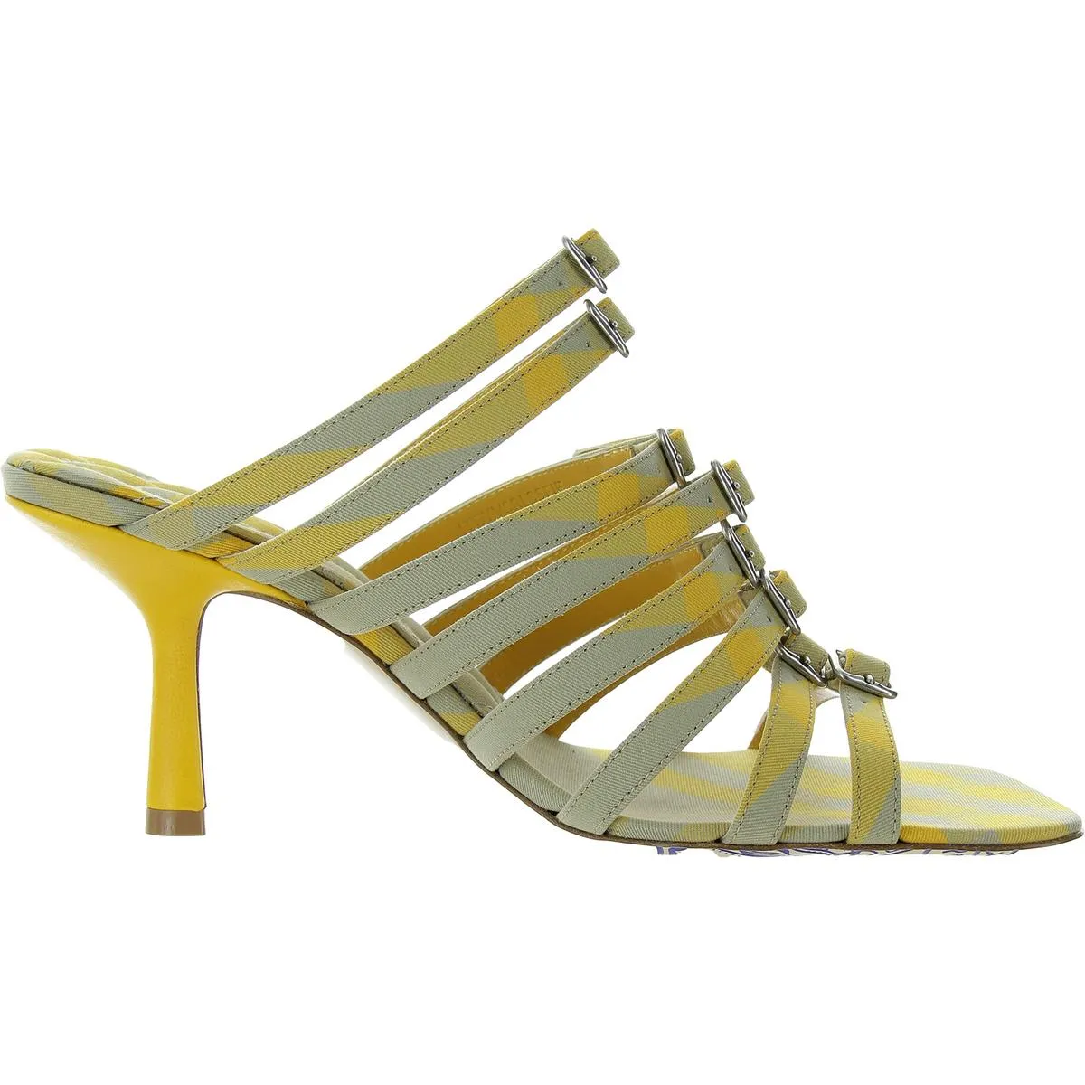 Burberry Womens Plaid Canvas Mule Sandals