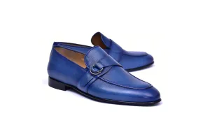 C0010-6628 Side Buckle  loafer- Blue