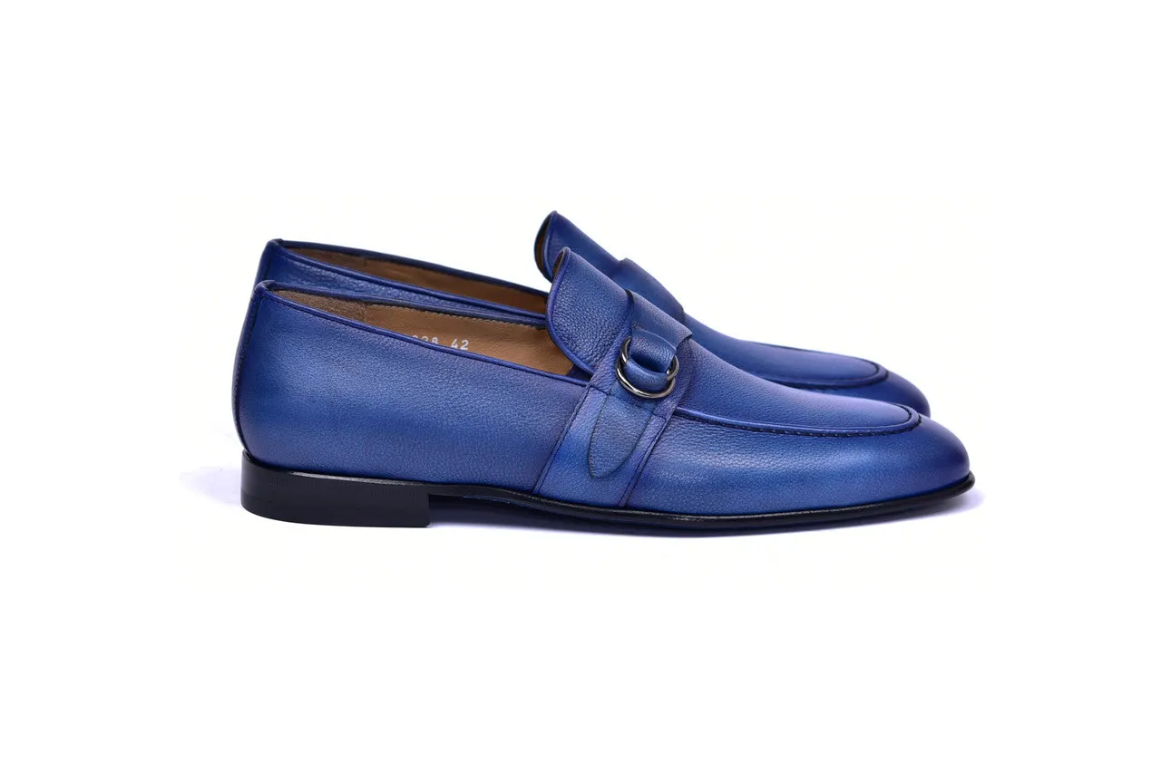 C0010-6628 Side Buckle  loafer- Blue