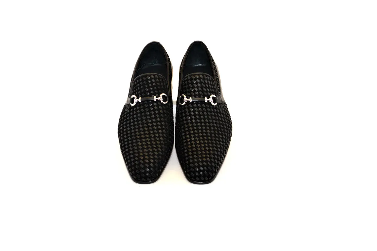 C0220- 5776 Hand Made Woven Loafer- Black