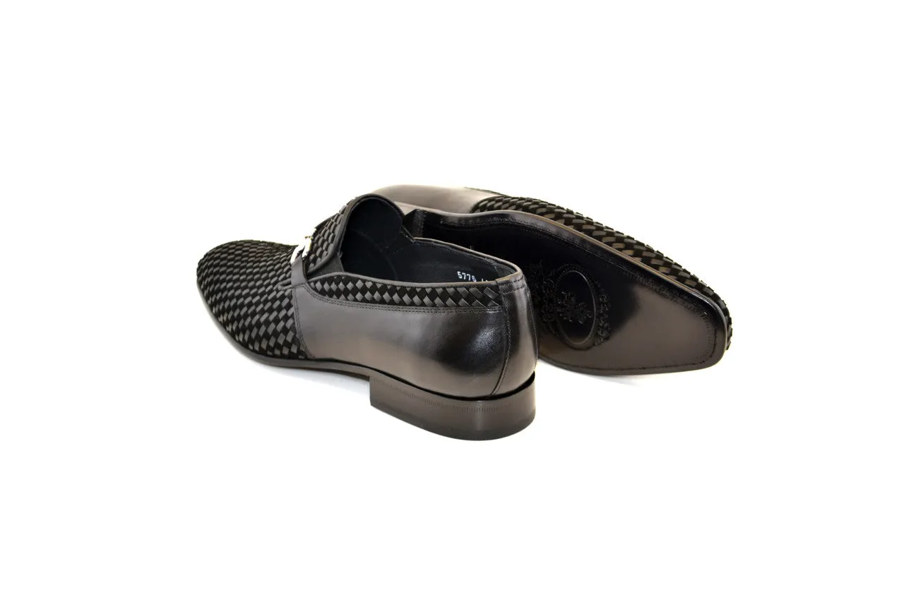 C0220- 5776 Hand Made Woven Loafer- Black