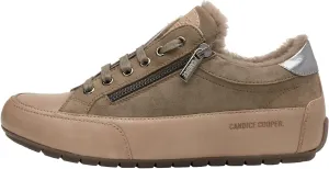 Candice Cooper Women's Skirt Deluxe Zip Fur Oxford Shoe, Olive Green Beige Silver, 7 Women