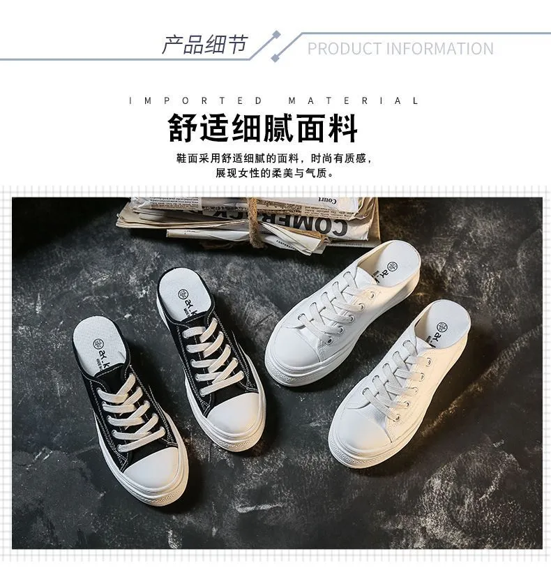 Canvas Platform Mule Sneakers YP559