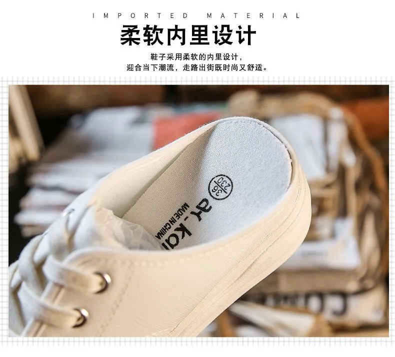 Canvas Platform Mule Sneakers YP559