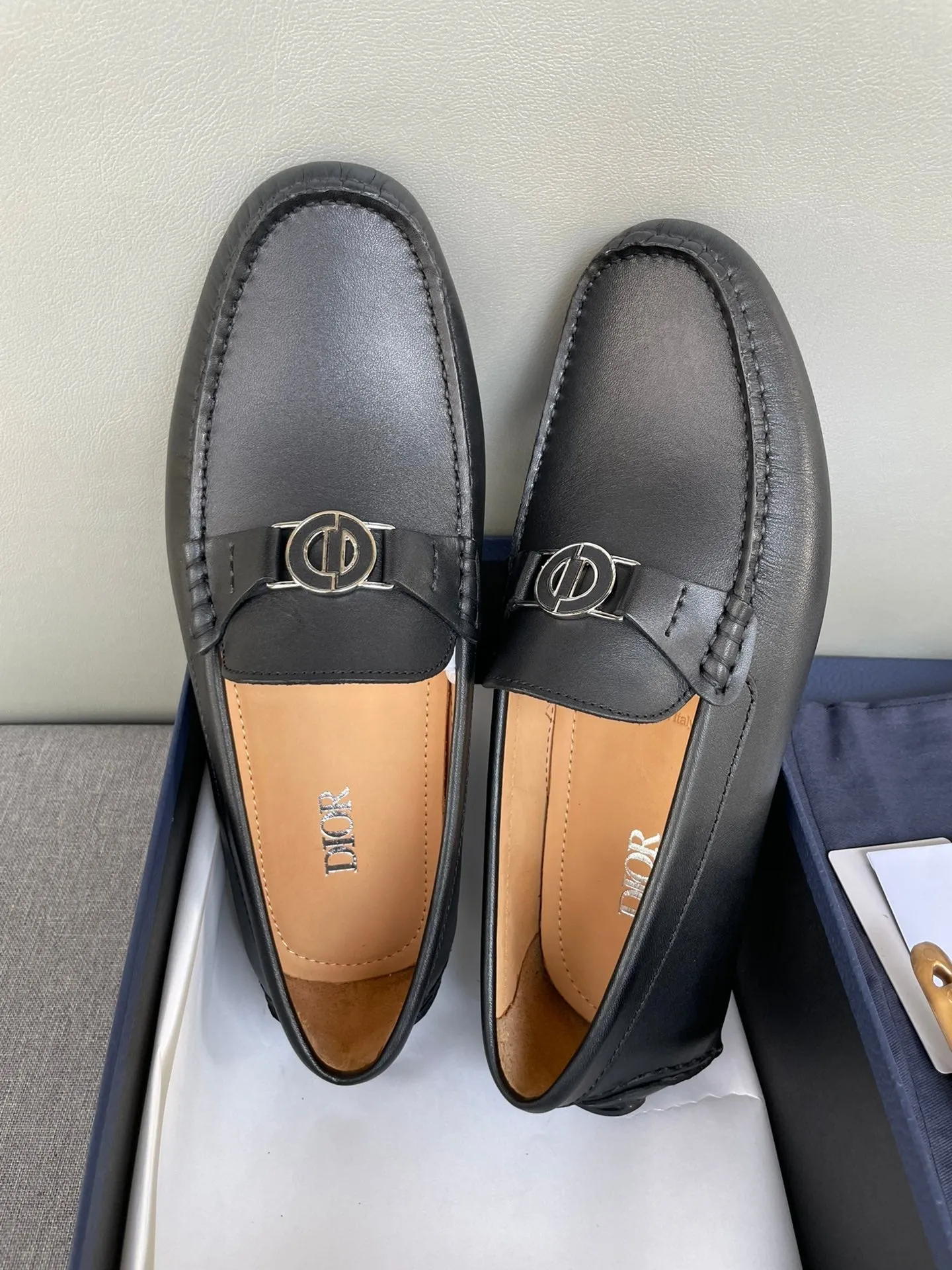 CD JUAL ICON BUCKLE LOAFER BLACK CALFSKIN