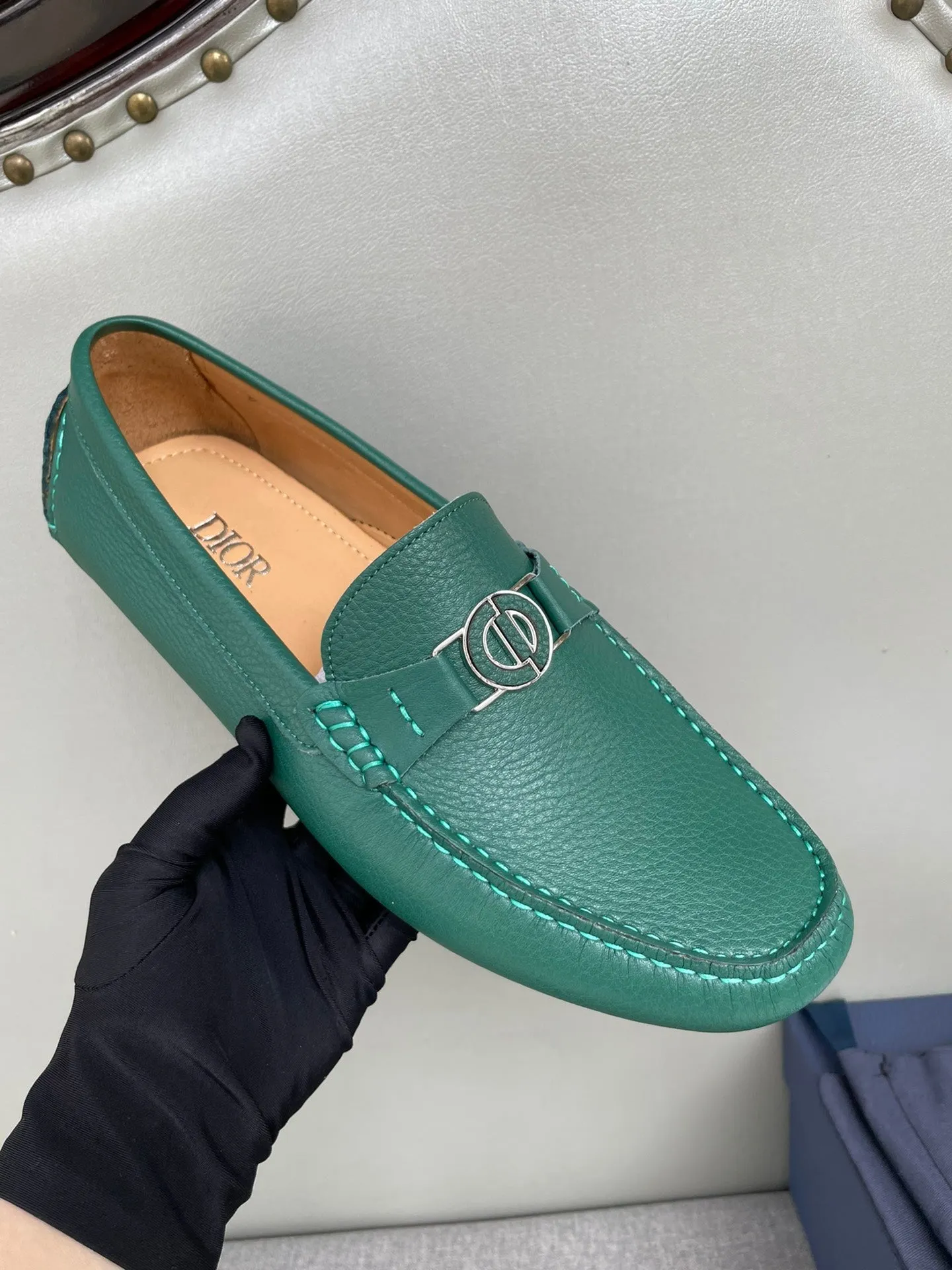 CD JUAL ICON BUCKLE LOAFER PINE GRAINED CALFSKIN