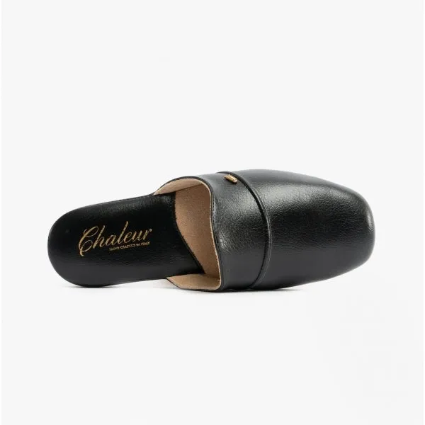 Chaleur LUIGI Mens Mule Slippers Black