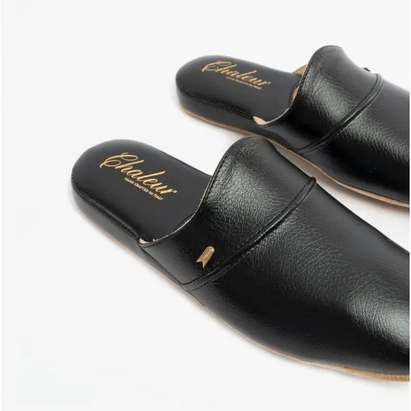 Chaleur LUIGI Mens Mule Slippers Black