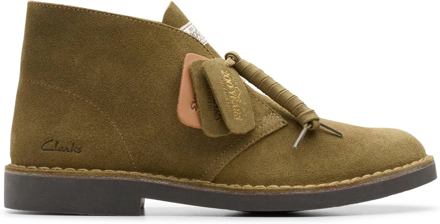Clarks Unisex's Flat Oxford Boot, Olive Silk, 10
