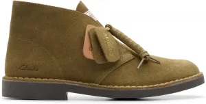 Clarks Unisex's Flat Oxford Boot, Olive Silk, 10