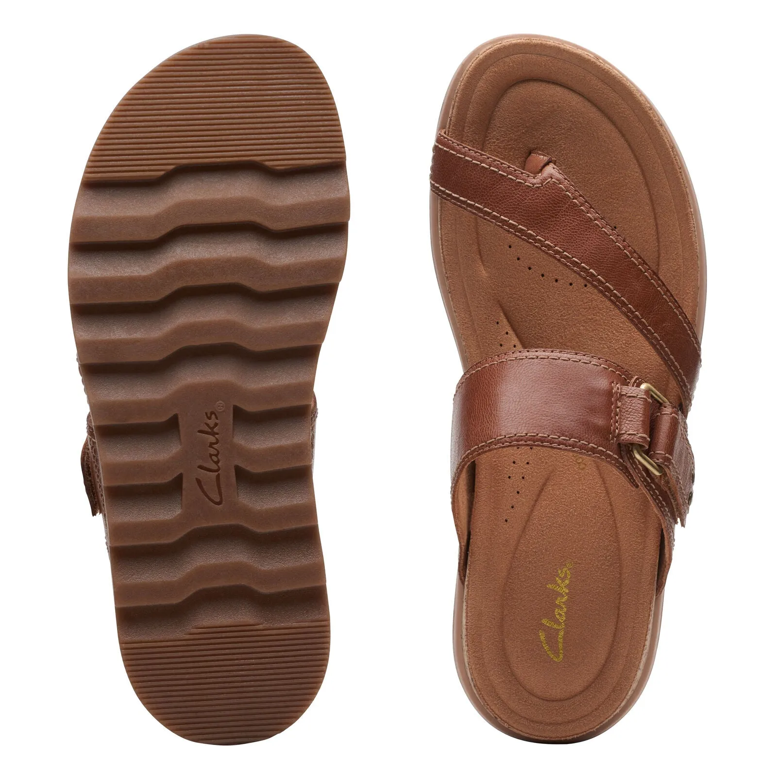 CLARKS Women Yacht Beach Shoes Tan Leather